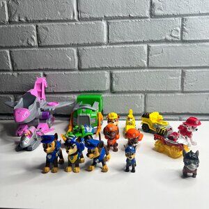 Paw Patrol Figure and Vehicle Lot Chase,Skye,Rubble,Marshall,Rex,Zuma,Rocky